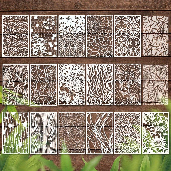 Lisslune | Nature's Touch: 16-piece reusable stencil set for artistic home transformations