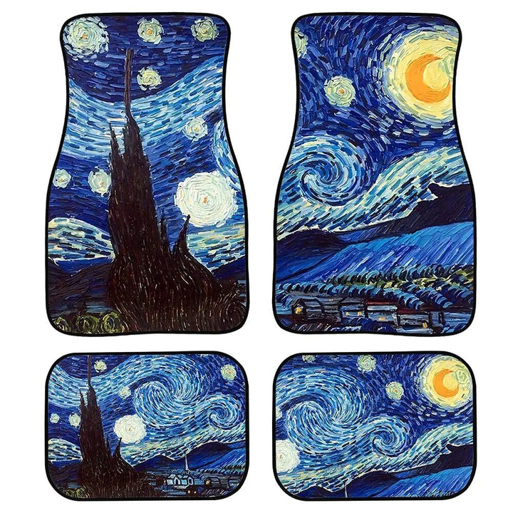 Lisslune | Customized All-Weather Car Floor Mat Set with Oil Painting Print