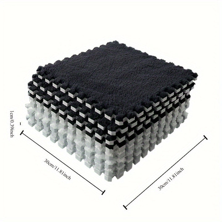 Rynx | 40-piece Thickened Modern Plush Carpet] 40-piece Modern Plush Patchwork Thickened Carpet for Bedroom, Living Room, Wardrobe, Renovation of Rental Apartments, Suitable for All Seasons