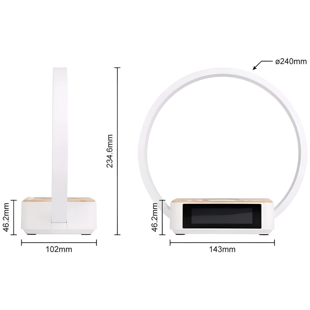 Lisslune | GlowMax 3-in-1 LED Table Lamp – Wireless Charger, Alarm Clock & Touch Control