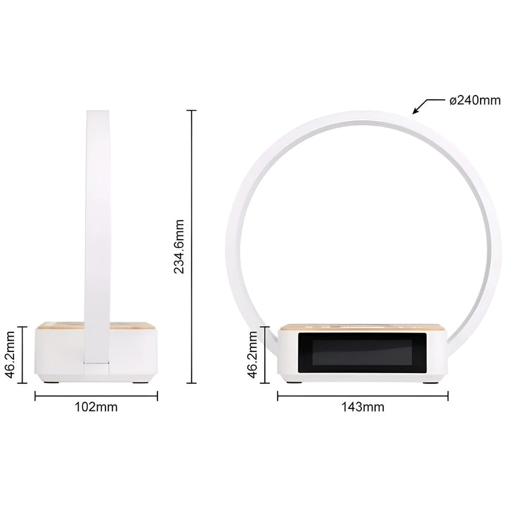 Lisslune | GlowMax 3-in-1 LED Table Lamp – Wireless Charger, Alarm Clock & Touch Control