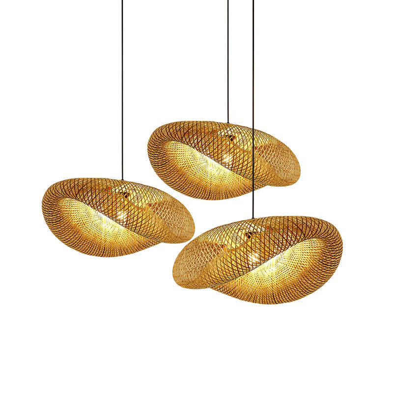 Lisslune | Rattan Woven Bamboo - Pendant Light - Led - Light