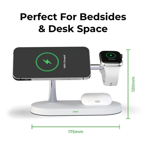 Lisslune | 4-in-1 Wireless Charging Station - Magnetic Qi Charger for Phone, Watch & Earbuds