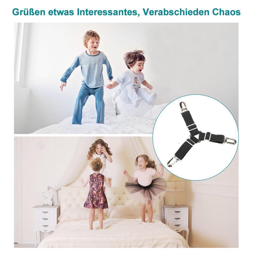 Lisslune | Bed sheet fasteners, 8 adjustable triangle rubber bands