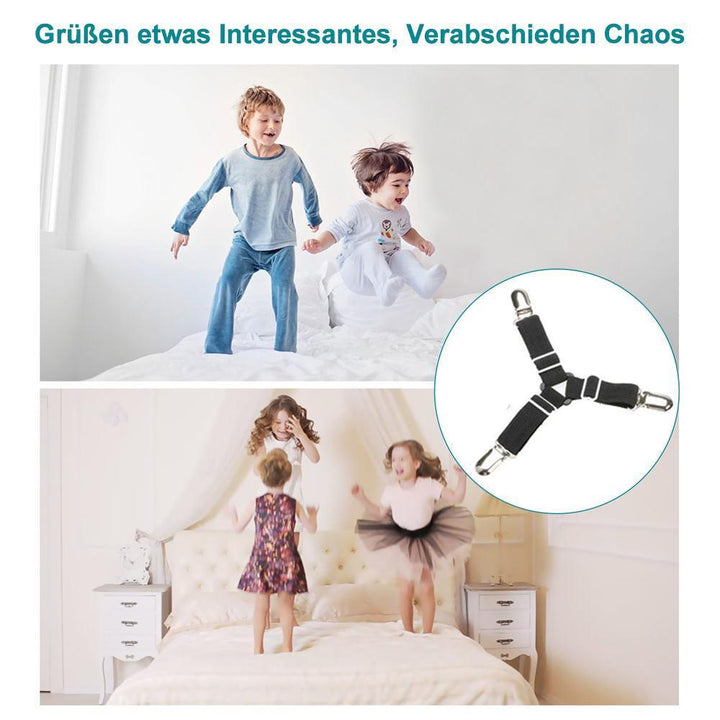 Lisslune | Bed sheet fasteners, 8 adjustable triangle rubber bands
