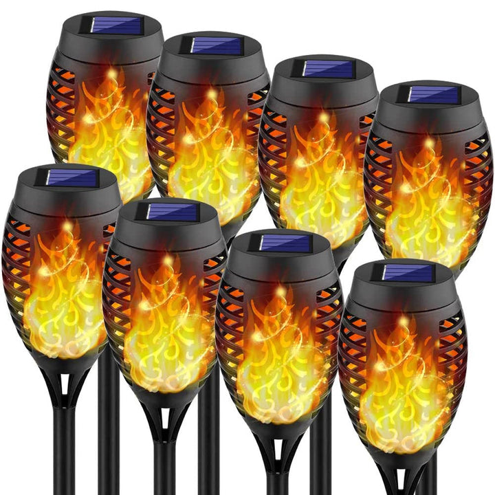 Lisslune | 8-Pack: Solar Torch Light with Flickering Flame