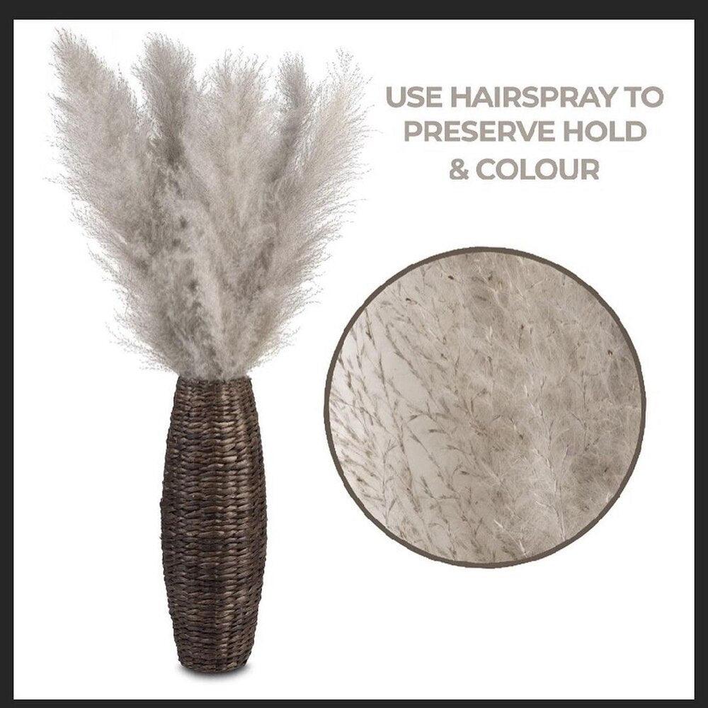 Lisslune | 80 cm natural, real dried pampas grass bouquet (white / beige / gray) │ fluffy feather for modern boho home decor