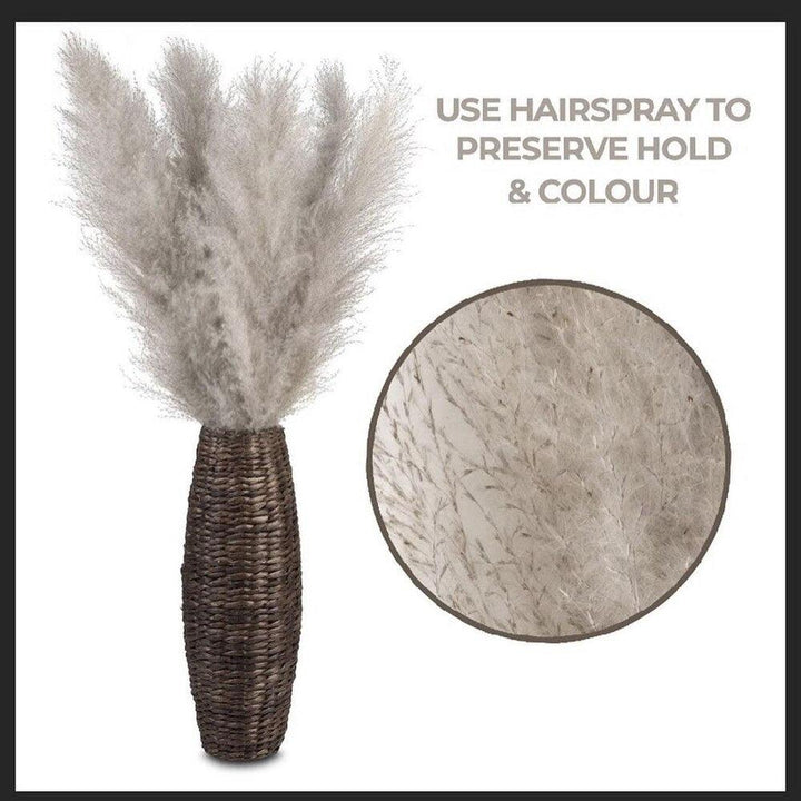 Lisslune | 80 cm natural, real dried pampas grass bouquet (white / beige / gray) │ fluffy feather for modern boho home decor