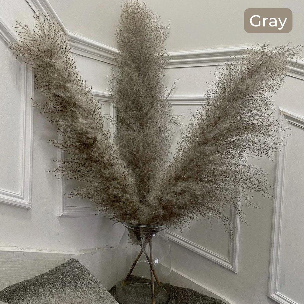 Lisslune | 80 cm natural, real dried pampas grass bouquet (white / beige / gray) │ fluffy feather for modern boho home decor