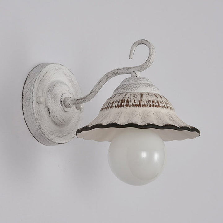 Skørter | Matte White 1 Lamp Wall Mounted Lamp Country Style Golf Cup Ceramic Wall Light Fixture