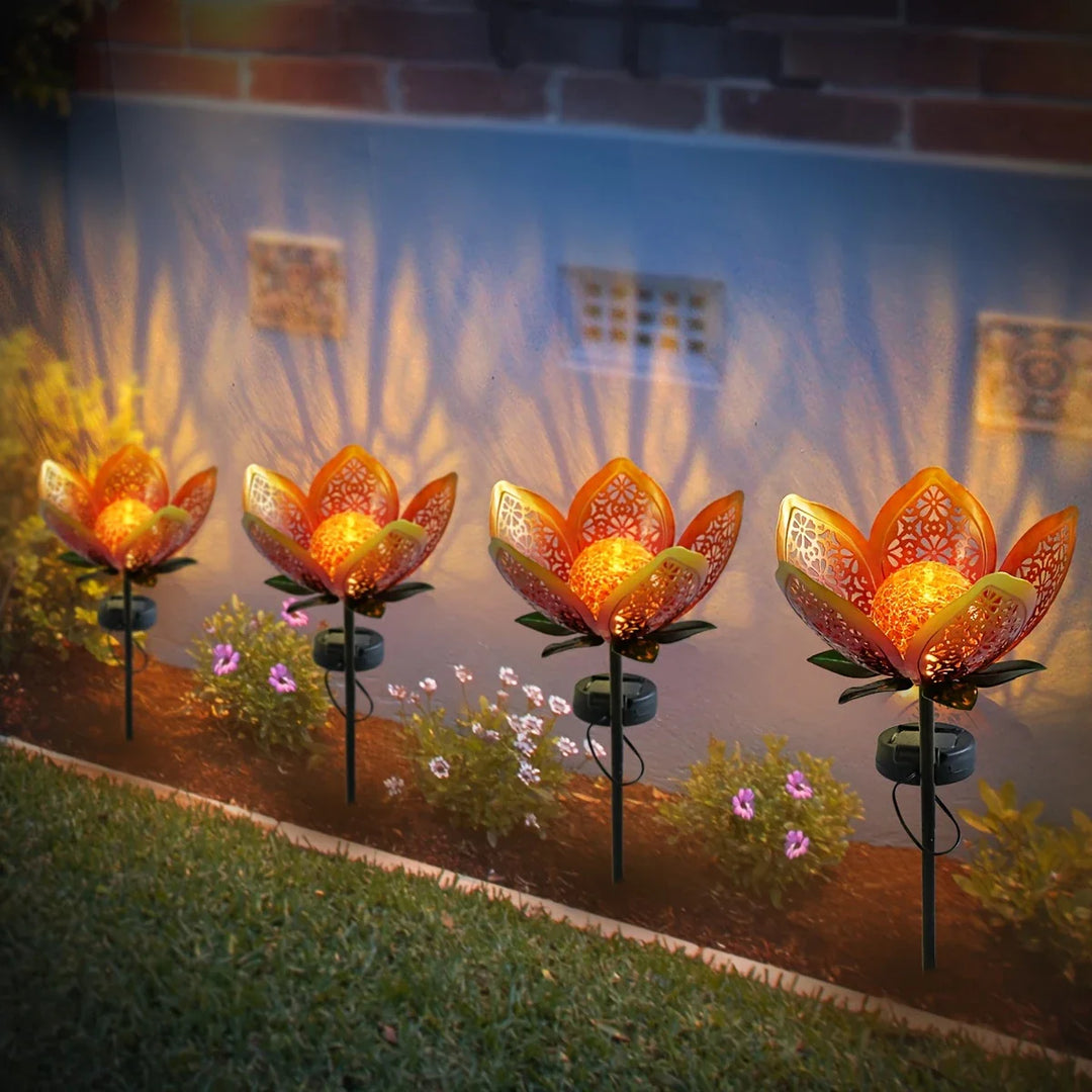 Lisslune | Solar Garden Light Lotus Flower – Decorative LED Outdoor Lighting for Garden and Yard