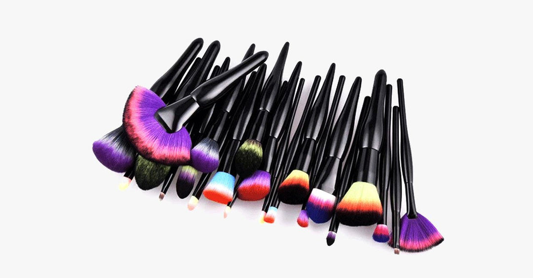 Lisslune | Midnight Rainbow Makeup Brush Set of 22 - Add a splash of color to your vanity