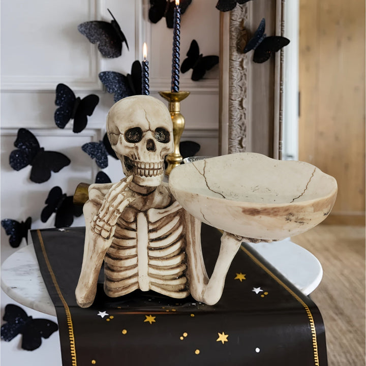 Lisslune | GhoulBowl Skull Bowl – Resin Halloween Candy Bowl and Gothic Decoration