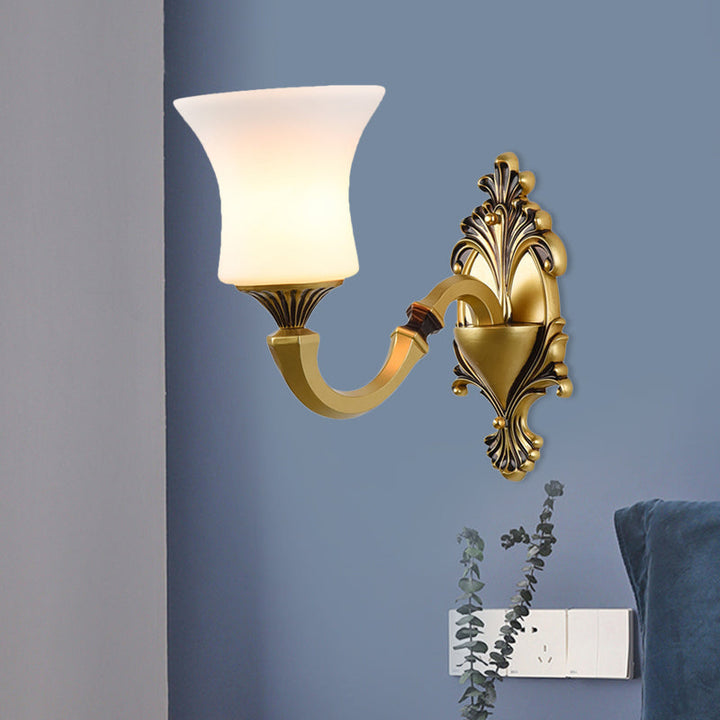 Skørter | Bell Bedroom Top Wall Mounted Lamp Antique Frosted Glass 1/2-Light Brass Wall Lamp Accessories