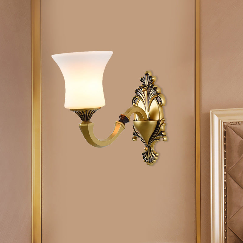 Skørter | Bell Bedroom Top Wall Mounted Lamp Antique Frosted Glass 1/2-Light Brass Wall Lamp Accessories