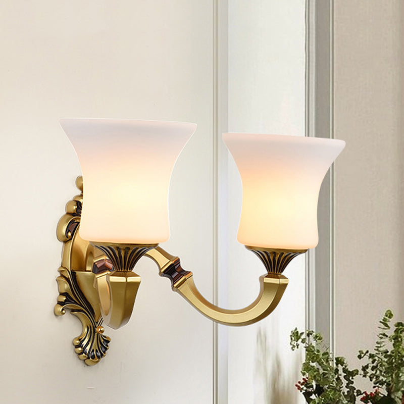 Skørter | Bell Bedroom Top Wall Mounted Lamp Antique Frosted Glass 1/2-Light Brass Wall Lamp Accessories