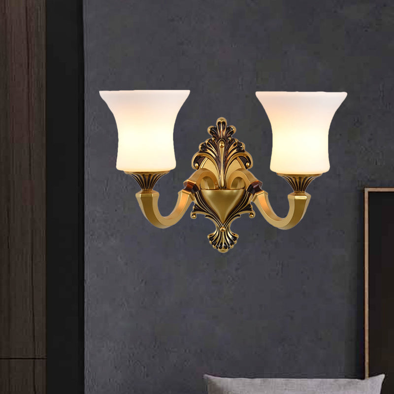 Skørter | Bell Bedroom Top Wall Mounted Lamp Antique Frosted Glass 1/2-Light Brass Wall Lamp Accessories