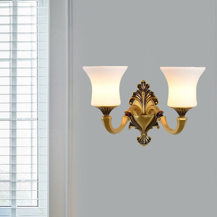 Skørter | Bell Bedroom Top Wall Mounted Lamp Antique Frosted Glass 1/2-Light Brass Wall Lamp Accessories
