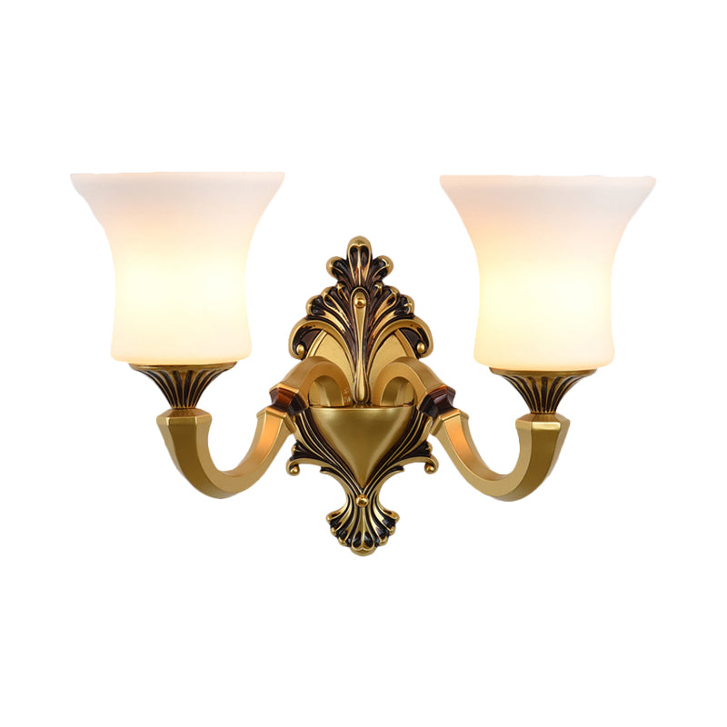 Skørter | Bell Bedroom Top Wall Mounted Lamp Antique Frosted Glass 1/2-Light Brass Wall Lamp Accessories