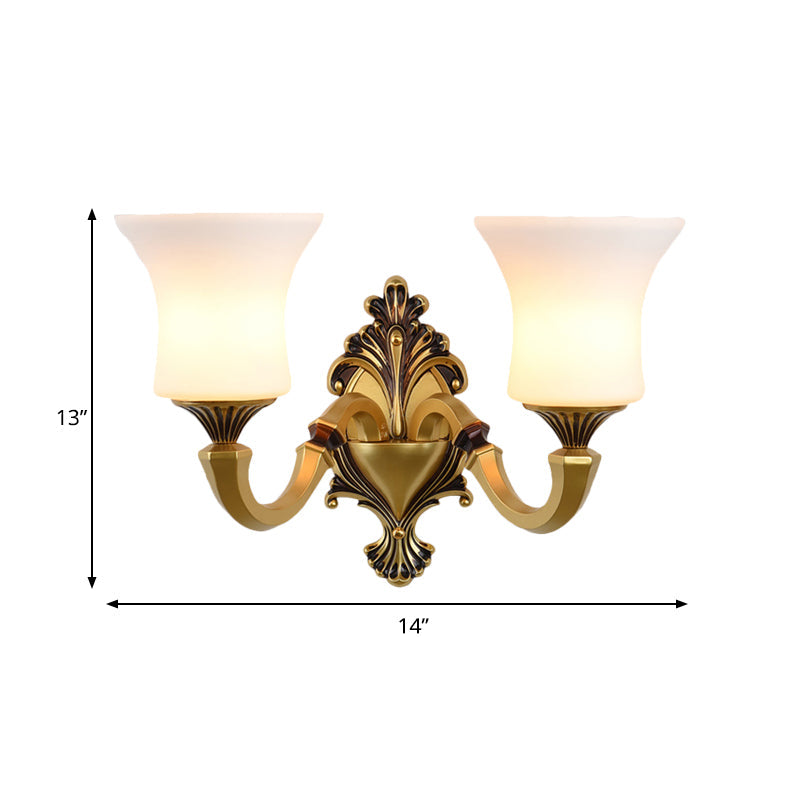 Skørter | Bell Bedroom Top Wall Mounted Lamp Antique Frosted Glass 1/2-Light Brass Wall Lamp Accessories