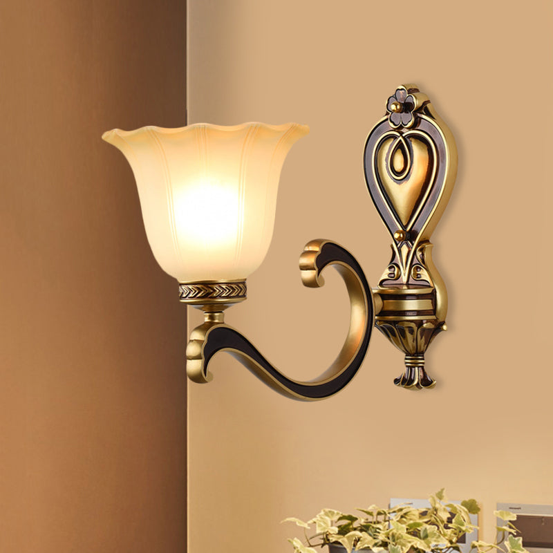 Skørter | Bell Bedroom Top Wall Mounted Lamp Antique Frosted Glass 1/2-Light Brass Wall Lamp Accessories