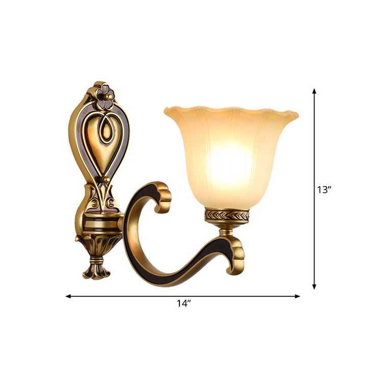 Skørter | Bell Bedroom Top Wall Mounted Lamp Antique Frosted Glass 1/2-Light Brass Wall Lamp Accessories