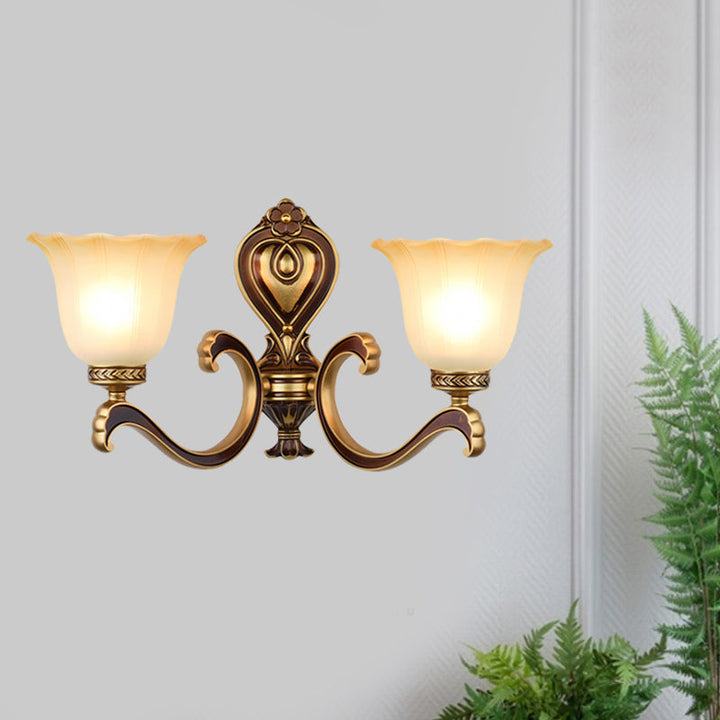 Skørter | Bell Bedroom Top Wall Mounted Lamp Antique Frosted Glass 1/2-Light Brass Wall Lamp Accessories