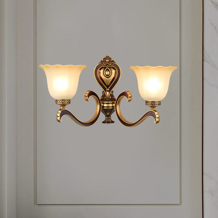 Skørter | Bell Bedroom Top Wall Mounted Lamp Antique Frosted Glass 1/2-Light Brass Wall Lamp Accessories