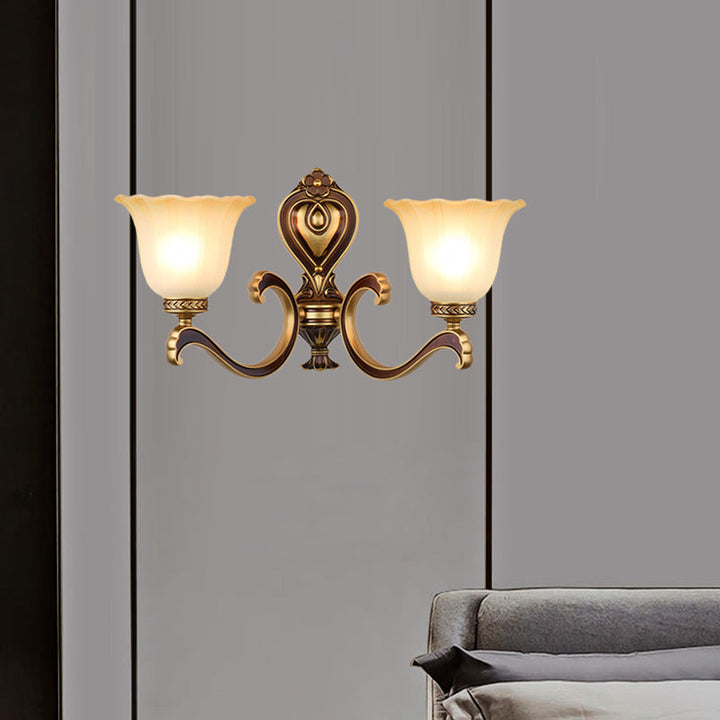 Skørter | Bell Bedroom Top Wall Mounted Lamp Antique Frosted Glass 1/2-Light Brass Wall Lamp Accessories