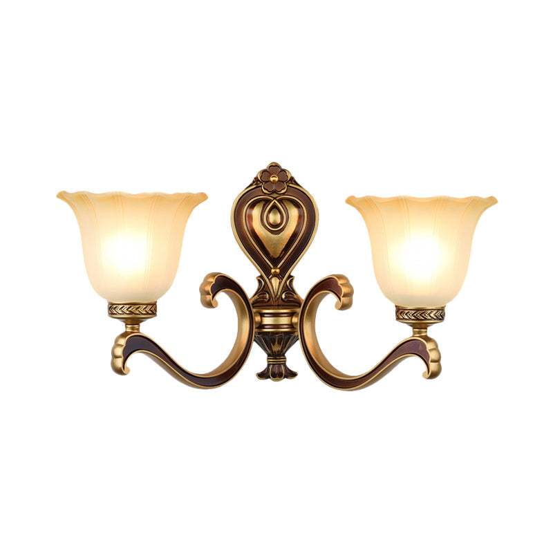 Skørter | Bell Bedroom Top Wall Mounted Lamp Antique Frosted Glass 1/2-Light Brass Wall Lamp Accessories