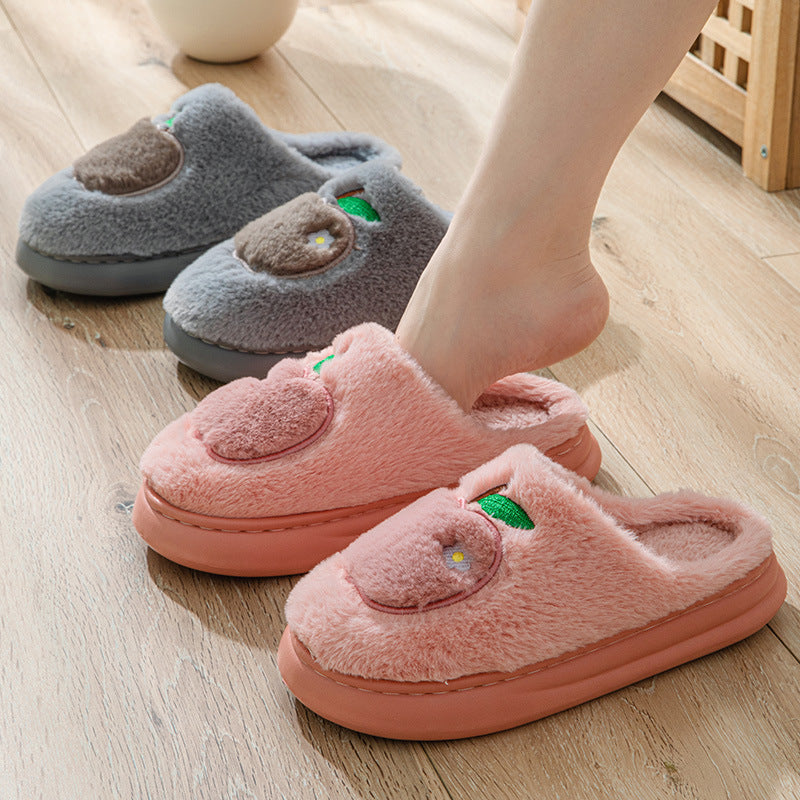 Lisslune | Cotton Slippers For Women Autumn And Winter Indoor Warm And Cute Home Slippers Nonslip Fuzzy Plush Shoes
