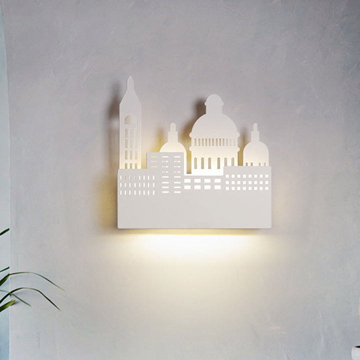 Skørter | Kids 1 Head Wall Lamp with Metal Shade White Castle Wall Light in Warm/White Light