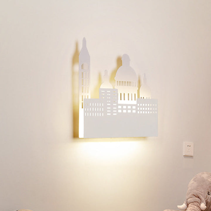 Skørter | Kids 1 Head Wall Lamp with Metal Shade White Castle Wall Light in Warm/White Light