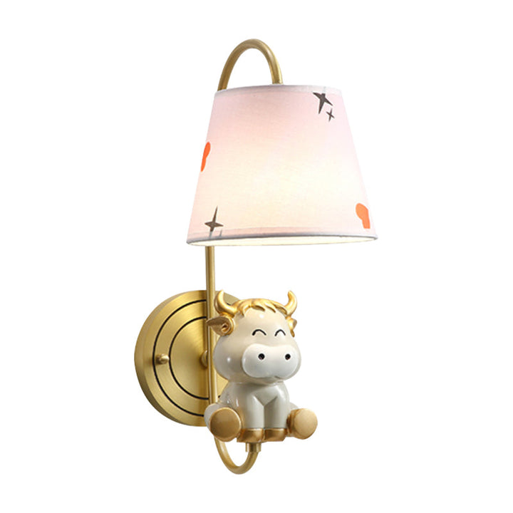 Skørter | Cartoon Chicken/Snake/Ox Decoration Nightstand Wall Mounted Lamp Metal 1 Head Modern Wall Light in Yellow/Blue/Gold