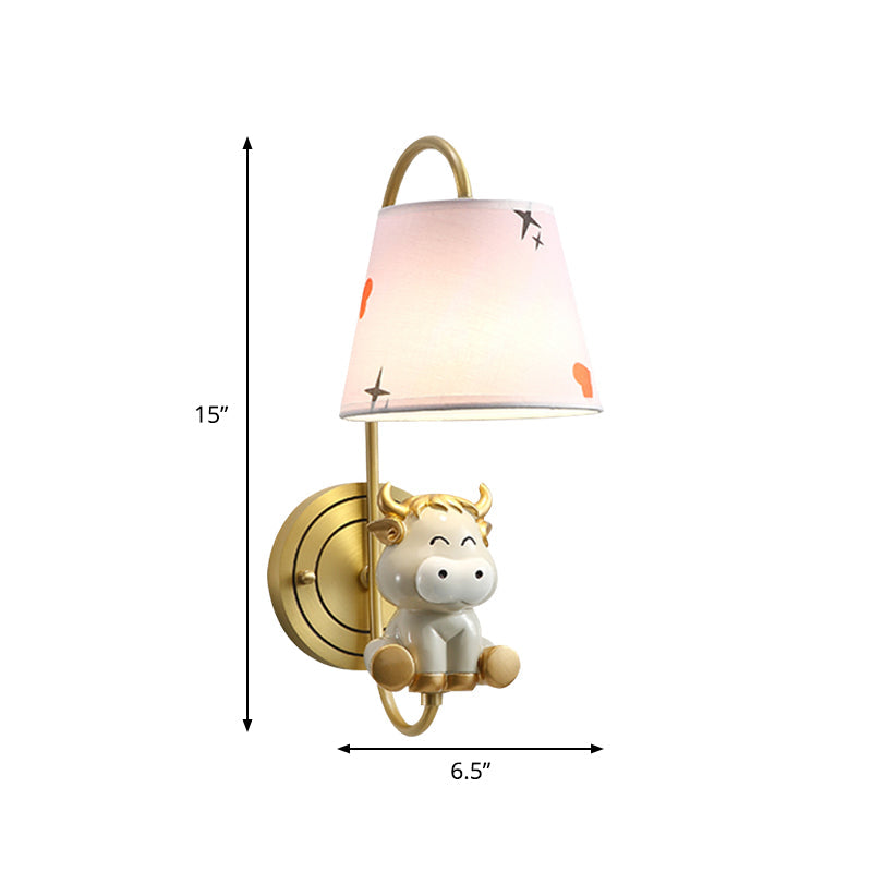 Skørter | Cartoon Chicken/Snake/Ox Decoration Nightstand Wall Mounted Lamp Metal 1 Head Modern Wall Light in Yellow/Blue/Gold