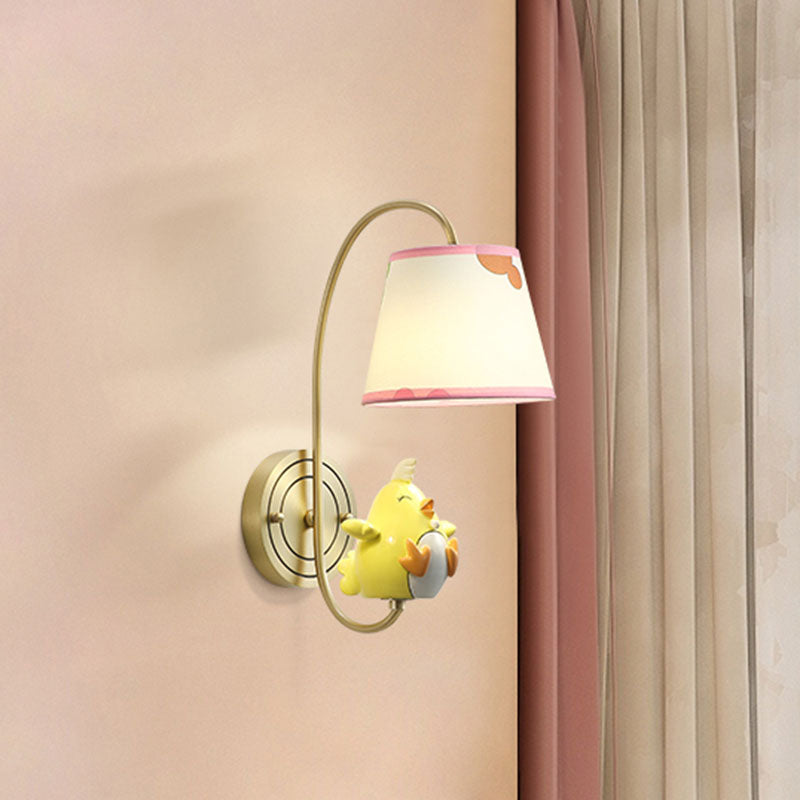 Skørter | Cartoon Chicken/Snake/Ox Decoration Nightstand Wall Mounted Lamp Metal 1 Head Modern Wall Light in Yellow/Blue/Gold