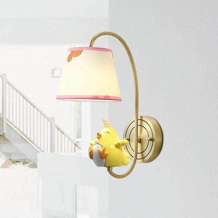 Skørter | Cartoon Chicken/Snake/Ox Decoration Nightstand Wall Mounted Lamp Metal 1 Head Modern Wall Light in Yellow/Blue/Gold