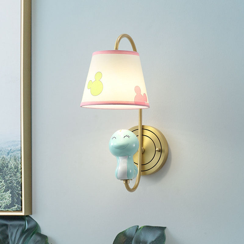 Skørter | Cartoon Chicken/Snake/Ox Decoration Nightstand Wall Mounted Lamp Metal 1 Head Modern Wall Light in Yellow/Blue/Gold