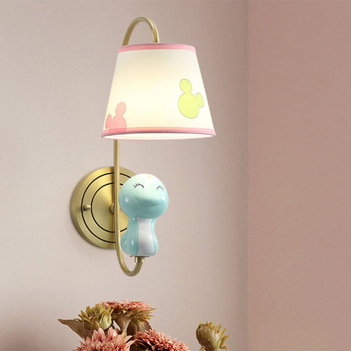 Skørter | Cartoon Chicken/Snake/Ox Decoration Nightstand Wall Mounted Lamp Metal 1 Head Modern Wall Light in Yellow/Blue/Gold