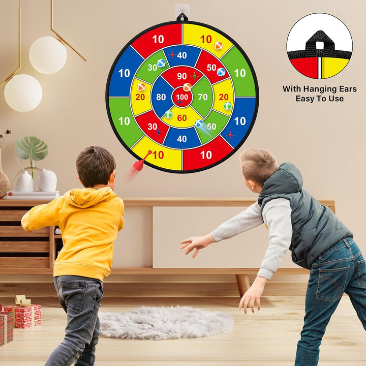 Lisslune | Large Double-Sided Dartboard for Kids – Play, Learn and Relax