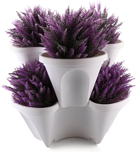 Lisslune | Space-saving stackable plant pots – Vertical planting system with wheels