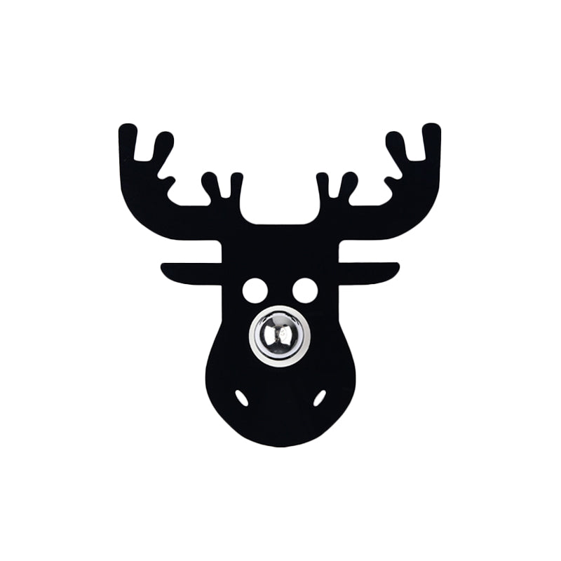 Skørter | Single-Head Bedroom Wall Light Modern Black Wall Lamp with Deer Metal Shade