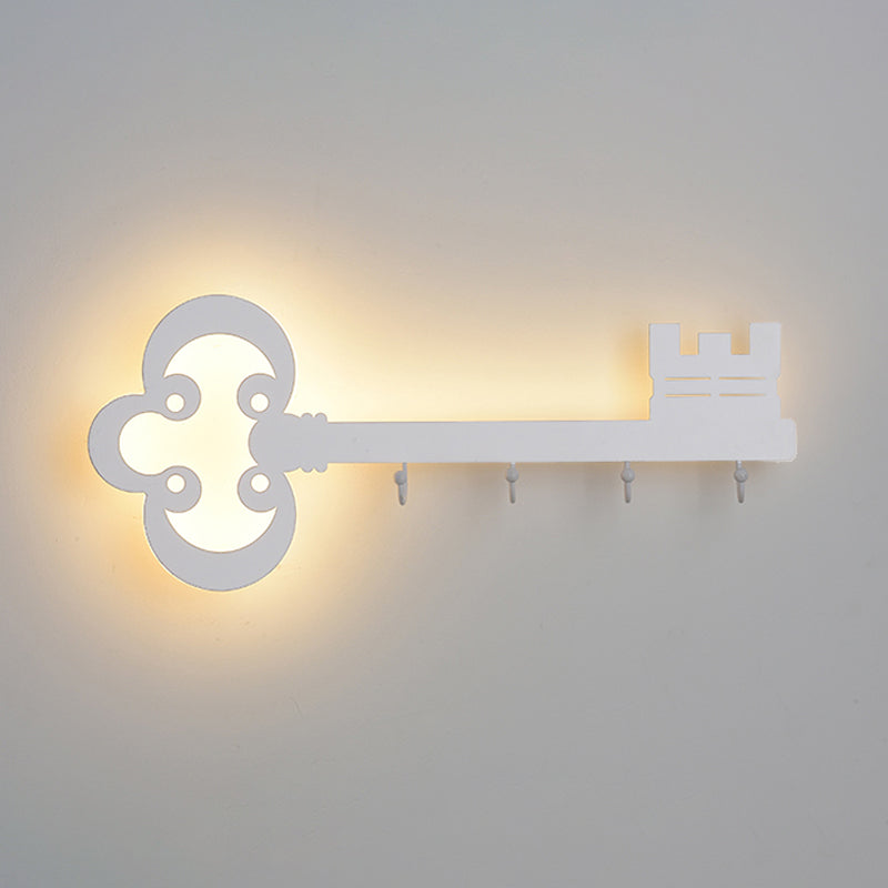 Skørter | Key Bedroom Wall Light Lamp Metal Led Cartoon Wall-Mounted Lighting in Black/White/Pink with Hook