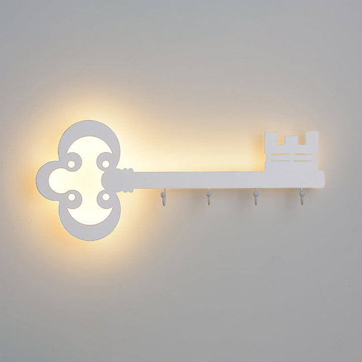 Skørter | Key Bedroom Wall Light Lamp Metal Led Cartoon Wall-Mounted Lighting in Black/White/Pink with Hook