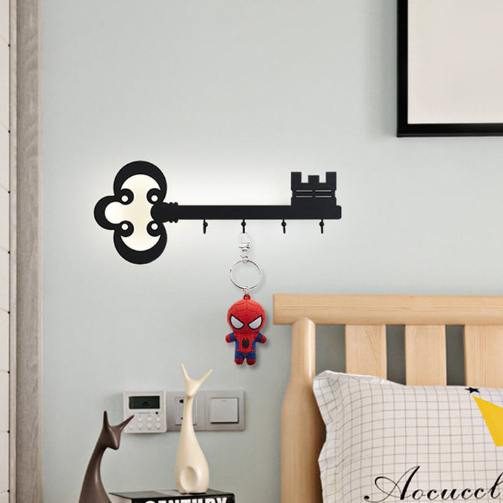 Skørter | Key Bedroom Wall Light Lamp Metal Led Cartoon Wall-Mounted Lighting in Black/White/Pink with Hook