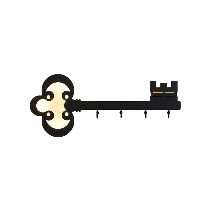 Skørter | Key Bedroom Wall Light Lamp Metal Led Cartoon Wall-Mounted Lighting in Black/White/Pink with Hook