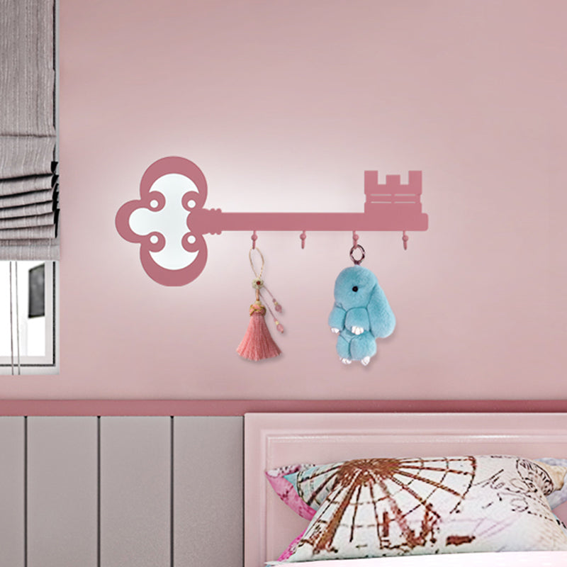 Skørter | Key Bedroom Wall Light Lamp Metal Led Cartoon Wall-Mounted Lighting in Black/White/Pink with Hook