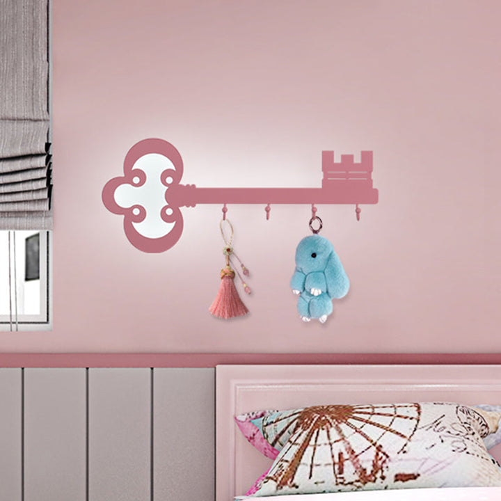 Skørter | Key Bedroom Wall Light Lamp Metal Led Cartoon Wall-Mounted Lighting in Black/White/Pink with Hook