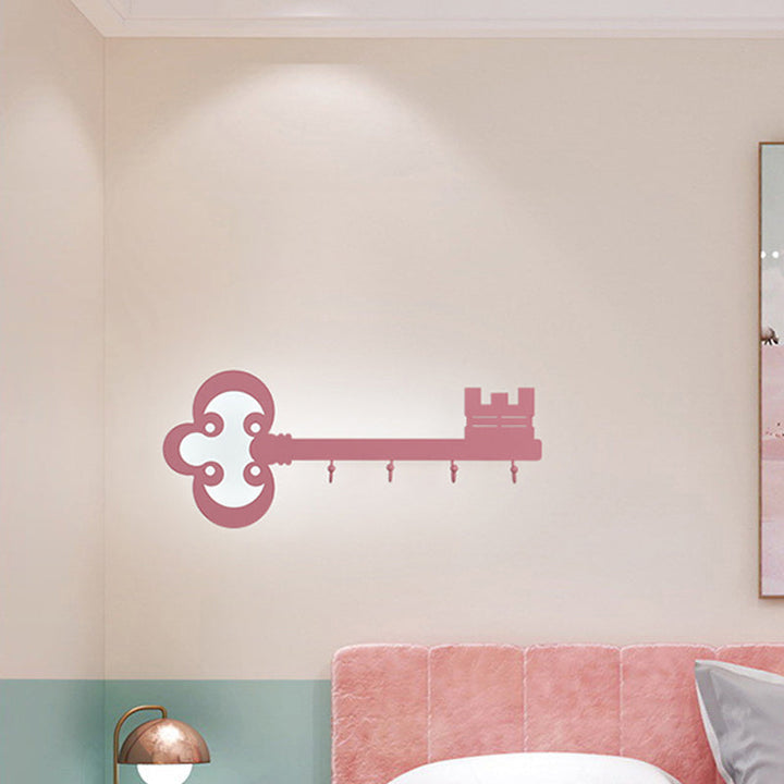Skørter | Key Bedroom Wall Light Lamp Metal Led Cartoon Wall-Mounted Lighting in Black/White/Pink with Hook