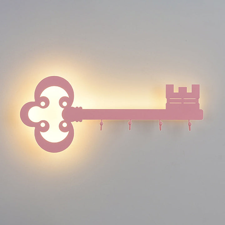 Skørter | Key Bedroom Wall Light Lamp Metal Led Cartoon Wall-Mounted Lighting in Black/White/Pink with Hook
